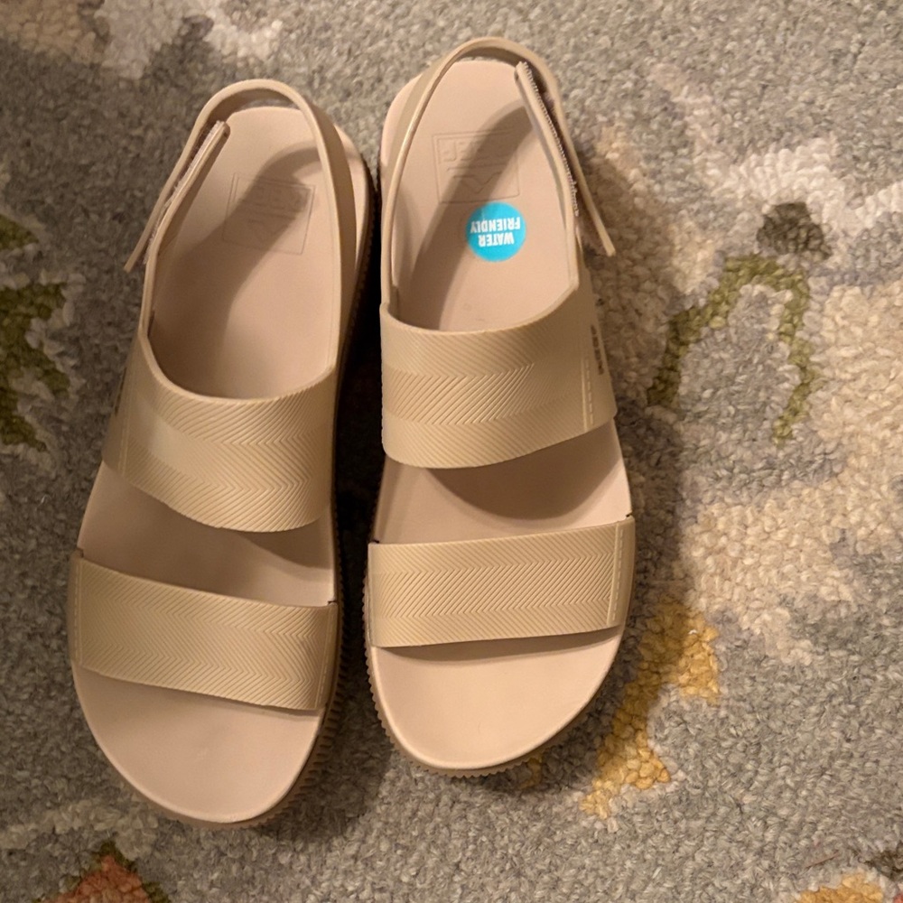 Reef Cream Double Strap Sandals